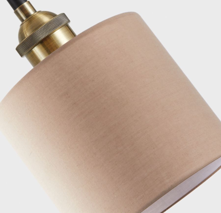 SE21-BR-10-BL1W-SH3 MAGNUM BRONZE Brown Fabric Wall Lamp+ HOMELIGHTING 77-8893